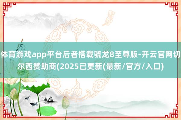 体育游戏app平台后者搭载骁龙8至尊版-开云官网切尔西赞助商(2025已更新(最新/官方/入口)