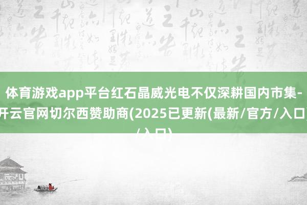 体育游戏app平台红石晶威光电不仅深耕国内市集-开云官网切尔西赞助商(2025已更新(最新/官方/入口)