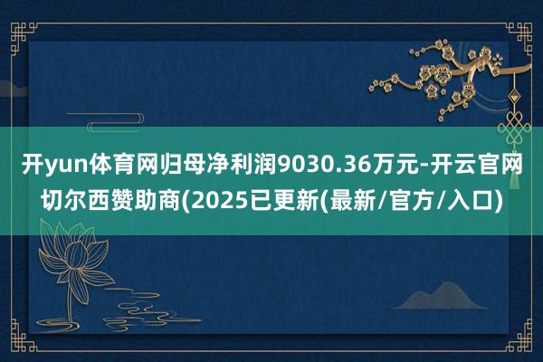 开yun体育网归母净利润9030.36万元-开云官网切尔西赞助商(2025已更新(最新/官方/入口)
