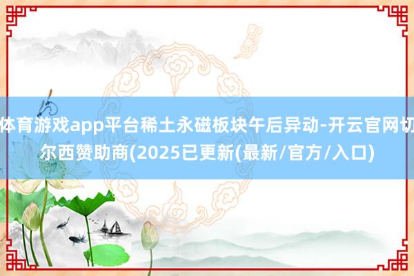 体育游戏app平台稀土永磁板块午后异动-开云官网切尔西赞助商(2025已更新(最新/官方/入口)